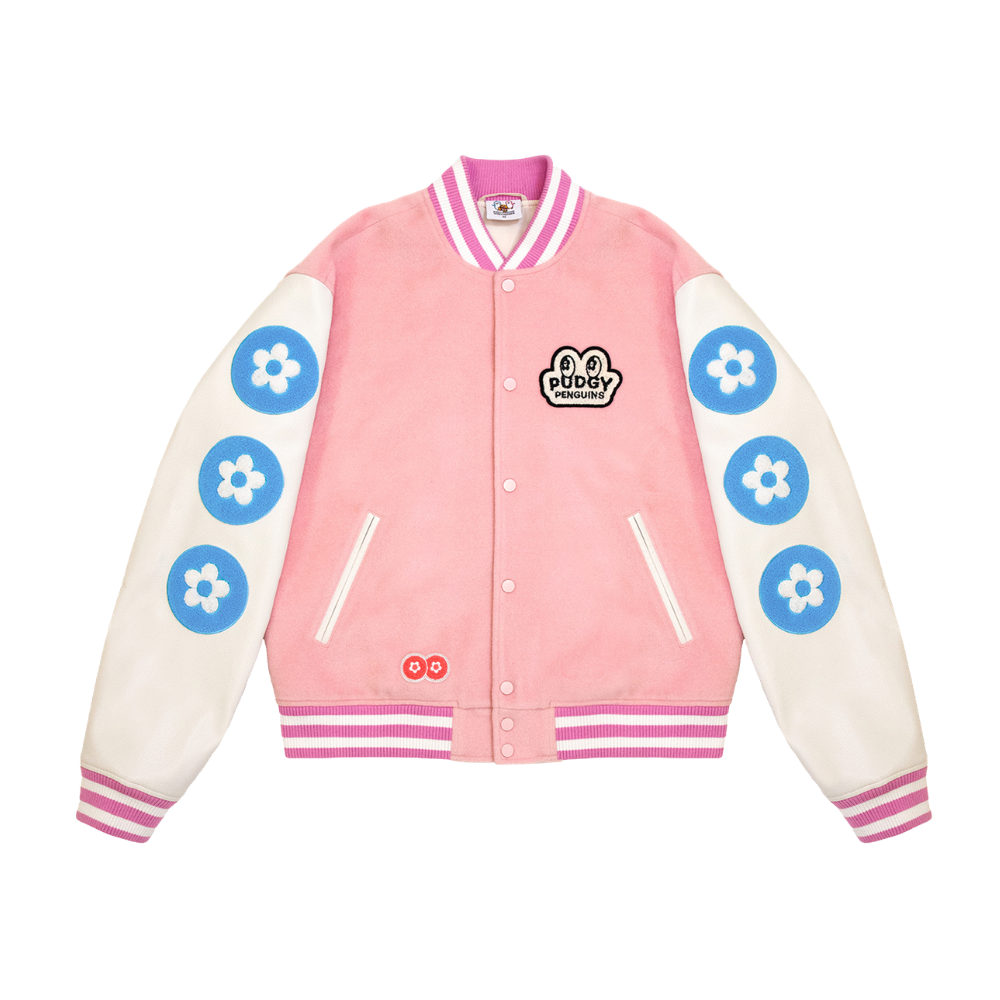 VANDYTHEPINK® x PUDGY PENGUINS Varsity Jacket (S)