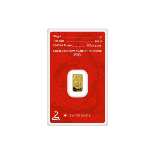2025 1 Gram Argor-Heraeus Year of the Snake Gold Bar