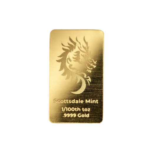 2024 1/100 oz Scottsdale Mint Lunar Dragon Gold Bar
