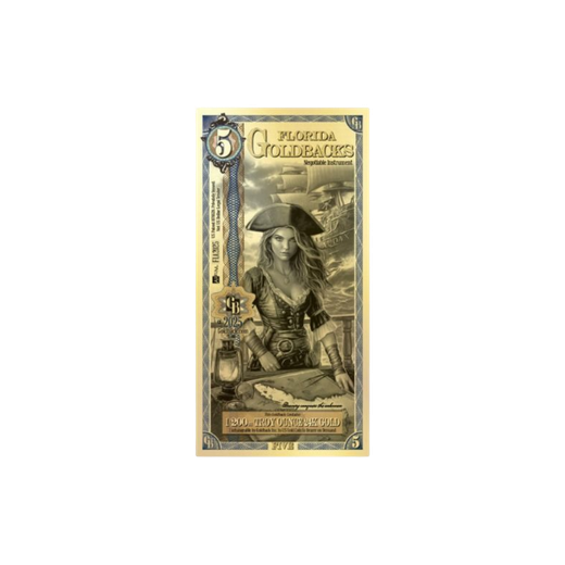 Gold Aurum Florida 5 Goldback Note (24K)