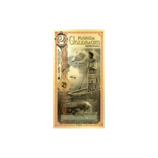 Gold Aurum Florida 2 Goldback Note (24K)