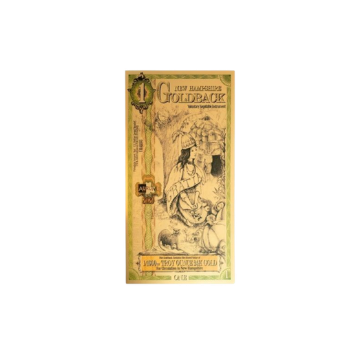 Gold Aurum New Hampshire 1 Goldback Note (24K)