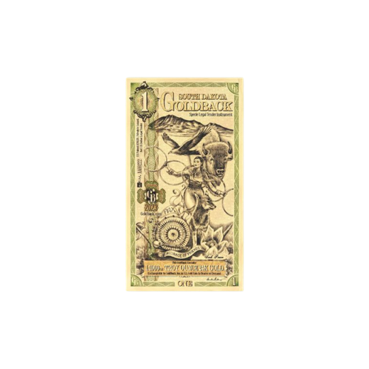 Gold Aurum South Dakota 1 Goldback Note (24K)
