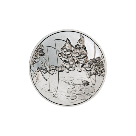 1 oz Garden Gnomes Gone Fishing Silver Round