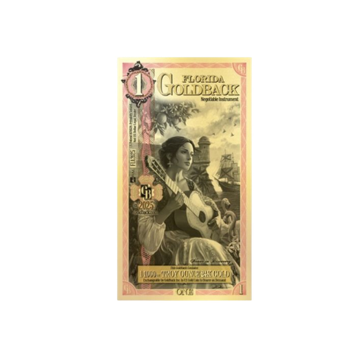 Gold Aurum Florida 1 Goldback Note (24K)