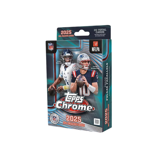 2025 Topps NFL Chrome Football Trading Card Hanger Box