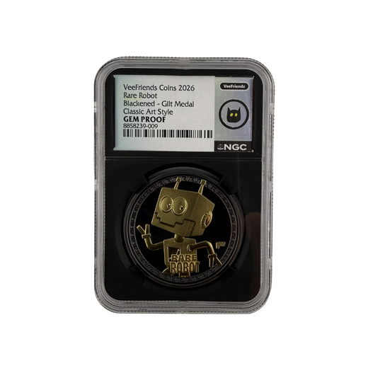 Rare Robot Blackened Gilt Medal Classic Art Style NGC Gem Proof