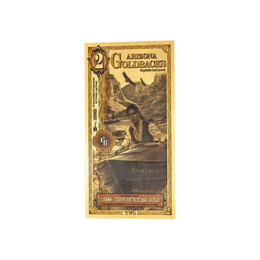 Gold Aurum Arizona 2 Goldback Note (24K)