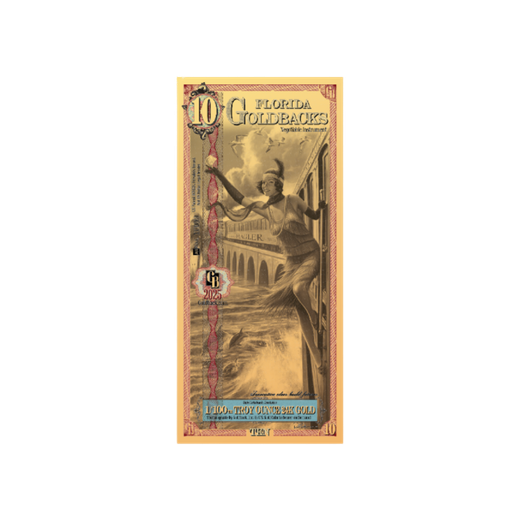 Gold Aurum Florida 10 Goldback Note (24K)