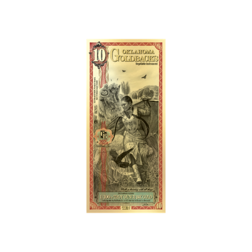 Gold Aurum Oklahoma 10 Goldback Note (24K)