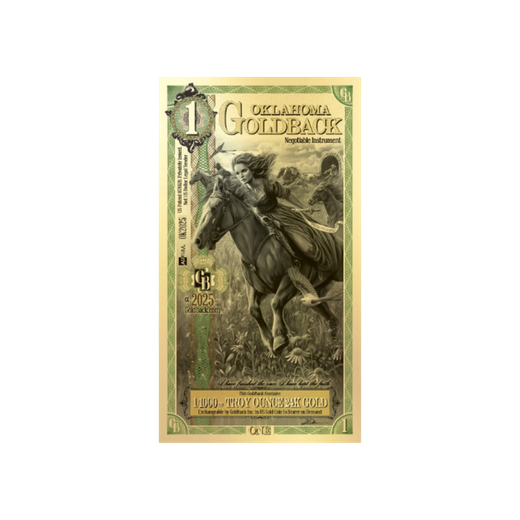 Gold Aurum Oklahoma 1 Goldback Note (24K)