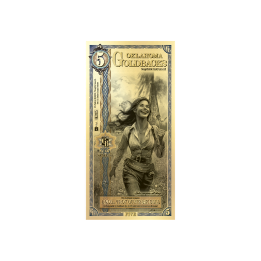Gold Aurum Oklahoma 5 Goldback Note (24K)
