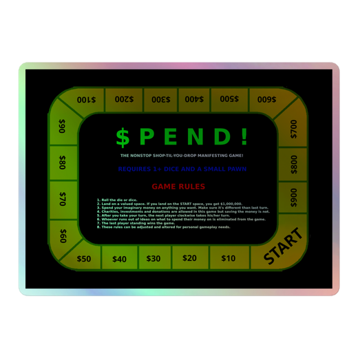 SPEND Board Game Holosticker