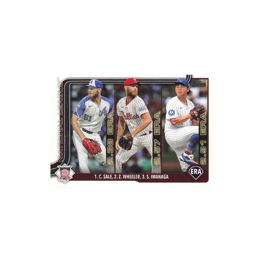Chris Sale / Zack Wheeler / Shota Imanaga National League Leaders ERA - Topps 2025 MLB Baseball Series 1