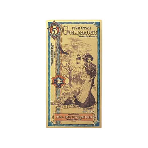 Gold Aurum Utah 5 Goldback Note (24K)
