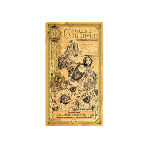 Gold Aurum Wyoming 1 Goldback Note (24K)